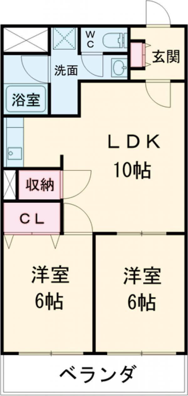 メゾンエル桜新町(2LDK/7階)の間取り写真