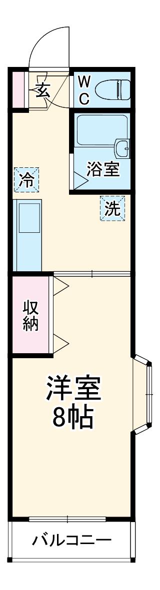 コーポ櫻井(1K/2階)の間取り写真