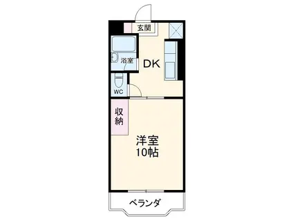 グランシャリオ1(1DK/2階)の間取り写真
