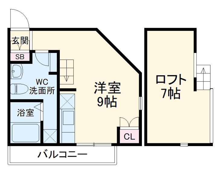 LE COCON本星崎町2(ワンルーム/2階)の間取り写真