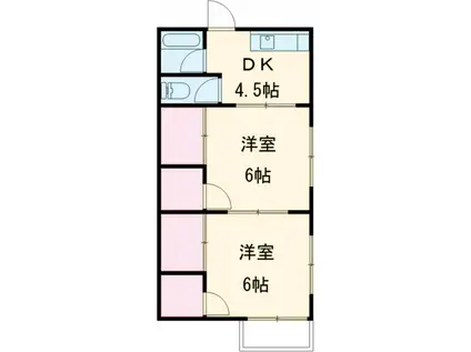舘野コーポ(1DK/2階)の間取り写真