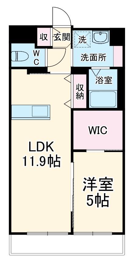 マノワールⅠ(1LDK/2階)の間取り写真