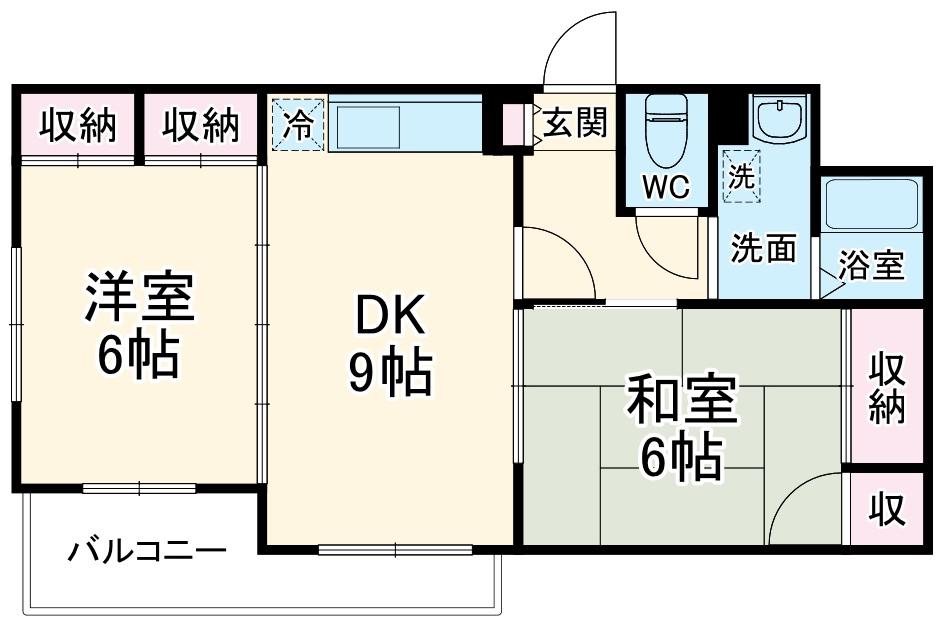 ボヌール東川口(2LDK/2階)の間取り写真