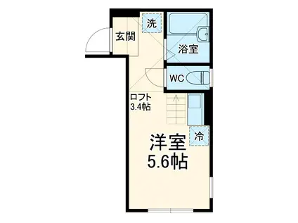 プライムテラス東海大学前Ⅱ(ワンルーム/2階)の間取り写真