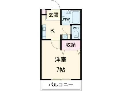 エスポワール(1K/2階)の間取り写真