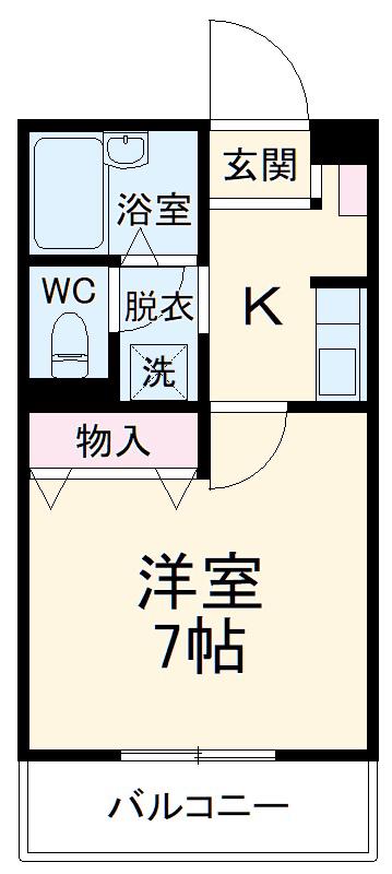 エスポワール(1K/4階)の間取り写真