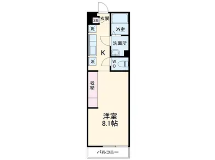 リブリ・アジール・リラ(1K/2階)の間取り写真