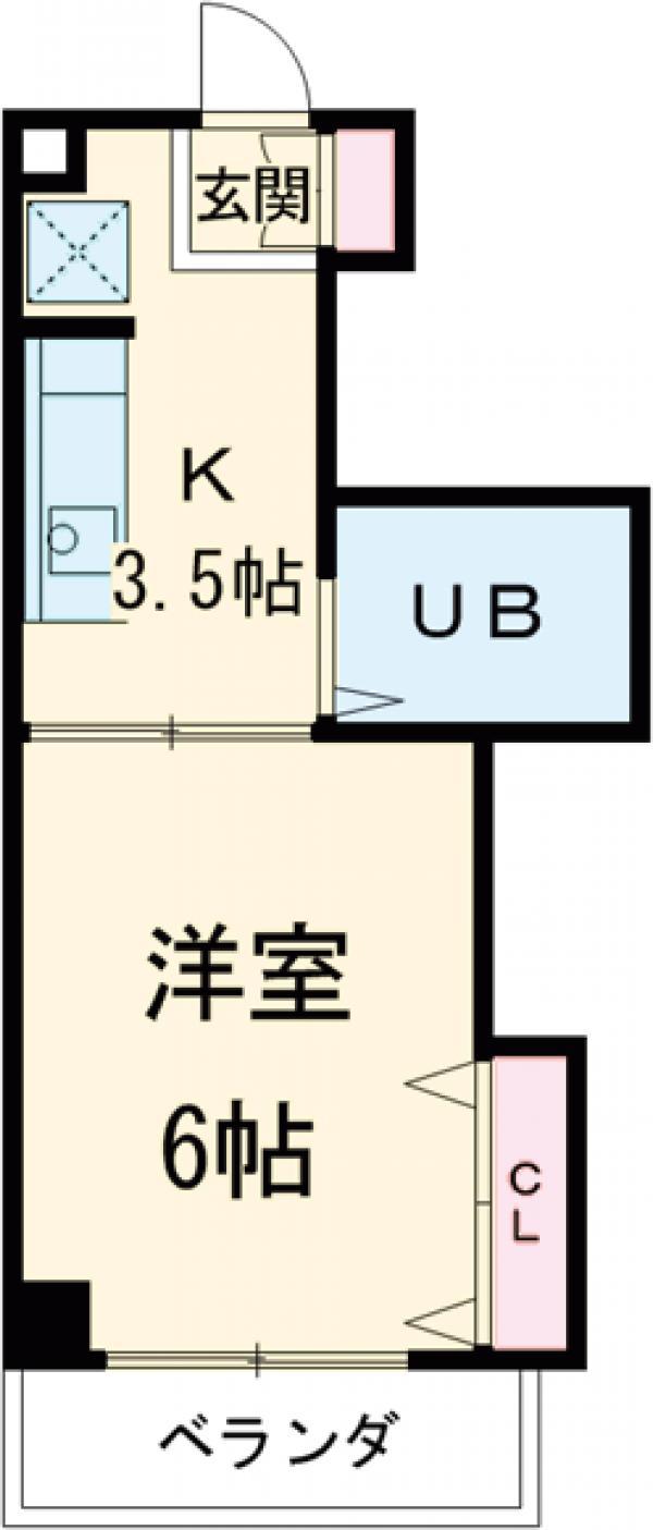 メゾン河原口(1K/2階)の間取り写真