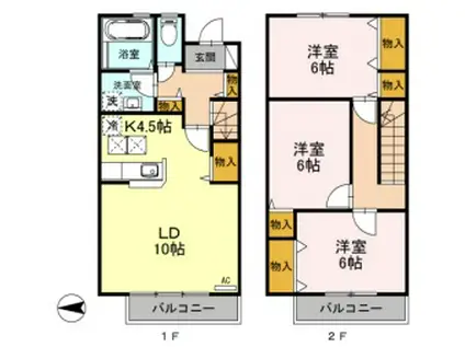 ジャーマンアイリス(3LDK)の間取り写真