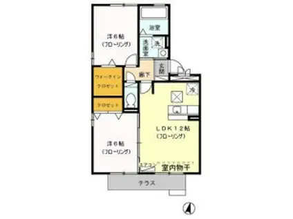 ジャーマンアイリスⅡ(2LDK/1階)の間取り写真