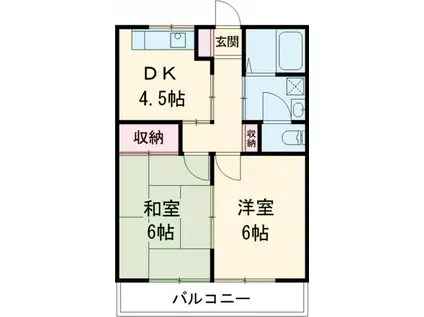 望月サンハイツ(2K/1階)の間取り写真