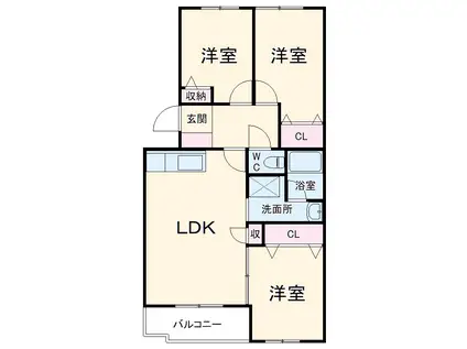 ドメーヌ・マロニエ(3LDK/3階)の間取り写真