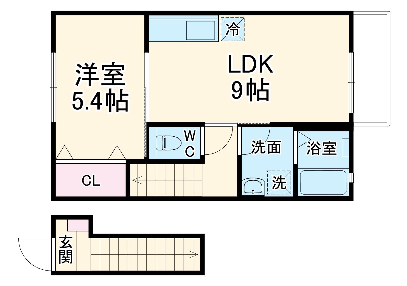 TETOーLATTE Ⅱ(1LDK/2階)の間取り写真