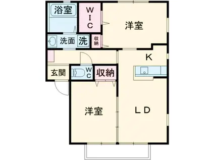 パールハイツE(2LDK/1階)の間取り写真