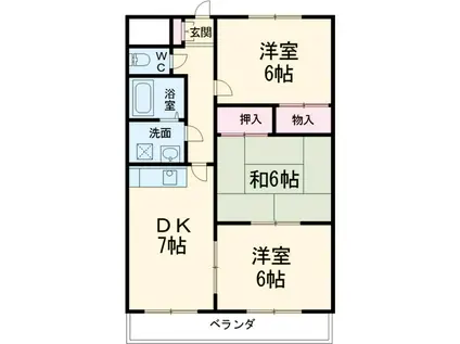 タキマツ第5マンション(3DK/2階)の間取り写真