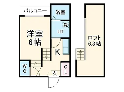 アイディールホームLILY(1K/2階)の間取り写真