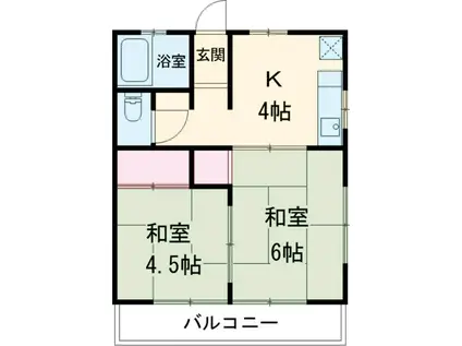 メゾンド吉住A棟(2K/2階)の間取り写真
