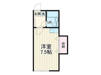 ヴァイルヘンハイム(ワンルーム/2階)の間取り写真