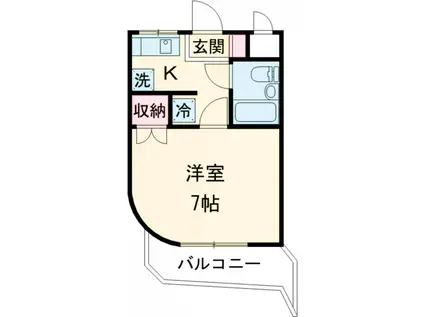 ベラパラッシオ田中(1K/2階)の間取り写真