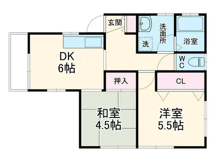 レジデンスカネコ(2DK/2階)の間取り写真