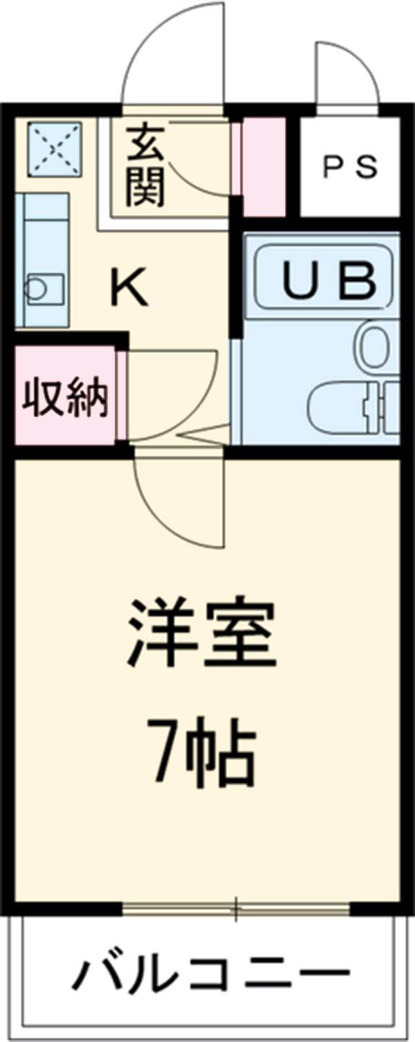 クレセント中泉(1K/4階)の間取り写真
