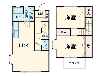 ハイツMOONⅠ(2LDK)の間取り写真