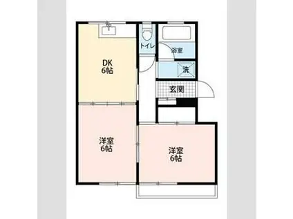 グリーンベルⅡ(2DK/2階)の間取り写真