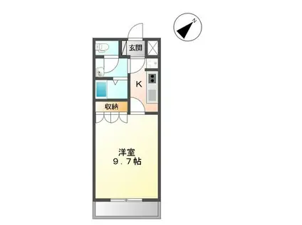 グリーンビューハイム(1K/1階)の間取り写真