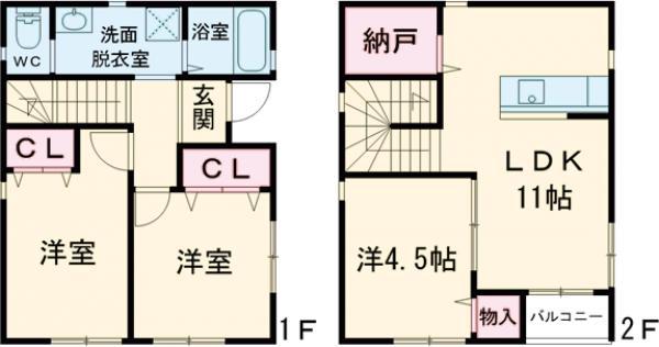 小田部5丁目戸建(3LDK)の間取り写真