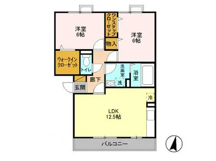 カーサフェリーチェB(2LDK/1階)の間取り写真