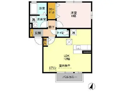 エスペランサC(1LDK/1階)の間取り写真