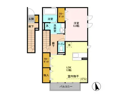 グラン・ボヌールⅡ(1LDK/2階)の間取り写真