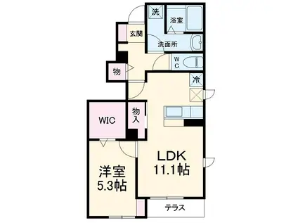 フォレヴィラージュ C(1LDK/1階)の間取り写真