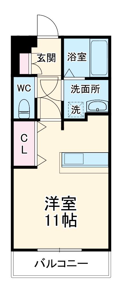 グランストーク新貝(1K/4階)の間取り写真