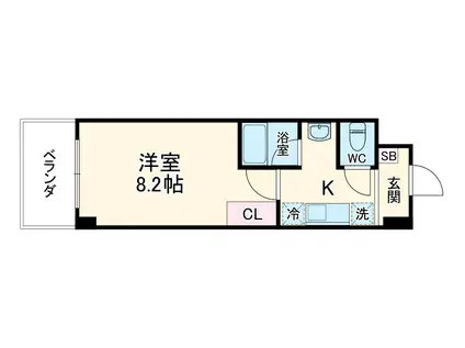 GRAND JET(1K/3階)の間取り写真