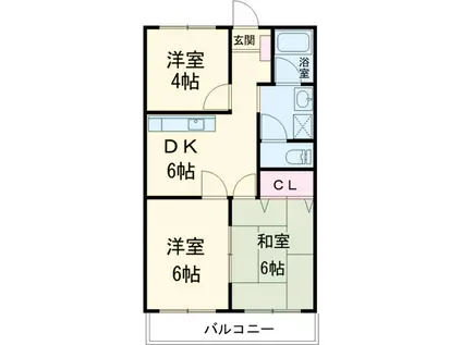 グランドハイム21(3DK/2階)の間取り写真