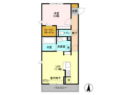 アルヴェアーレⅠ(1LDK/2階)の間取り写真