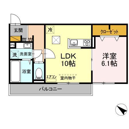 ティアラⅡ(1LDK/1階)の間取り写真