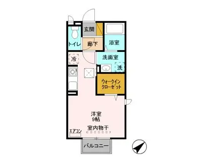 フォレスト サイト(ワンルーム/1階)の間取り写真