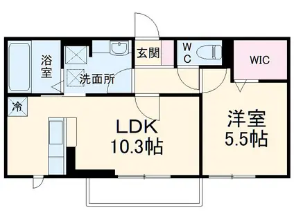 ワレアハレ(1LDK/3階)の間取り写真