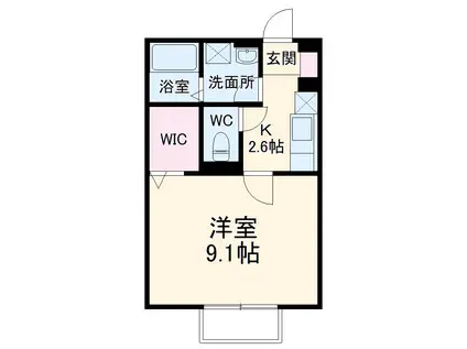 フォンテーヌ(1K/1階)の間取り写真