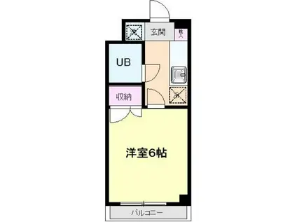 グリーンハイム片岡(1K/3階)の間取り写真