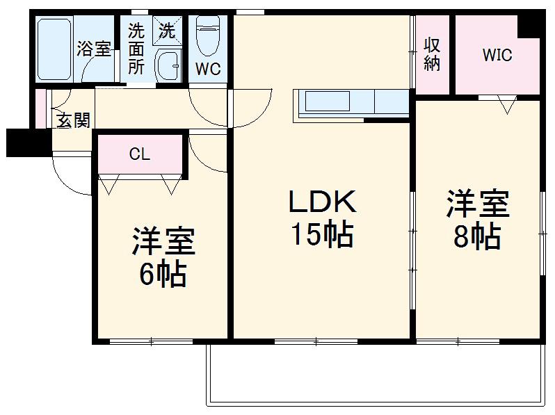 BLOSSOM K(2LDK/2階)の間取り写真