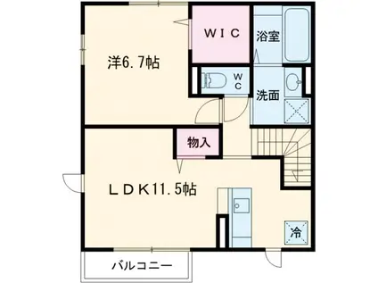 MISAKI(1LDK/2階)の間取り写真
