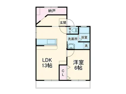 ハイツ河原D棟(1SLDK/1階)の間取り写真