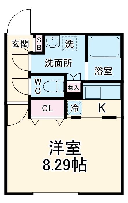 BRANCHE覚王山(ワンルーム/5階)の間取り写真