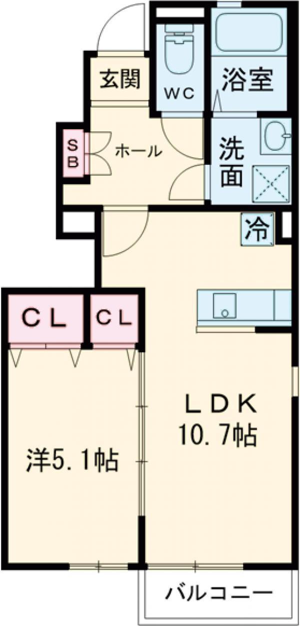 デュラカーサウーノ(1LDK/1階)の間取り写真