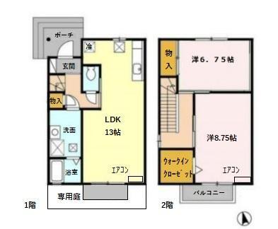 アネックス河尻 E(2LDK)の間取り写真