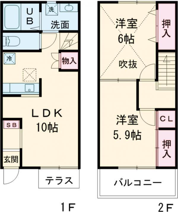 ハイトスコーポ(2LDK)の間取り写真