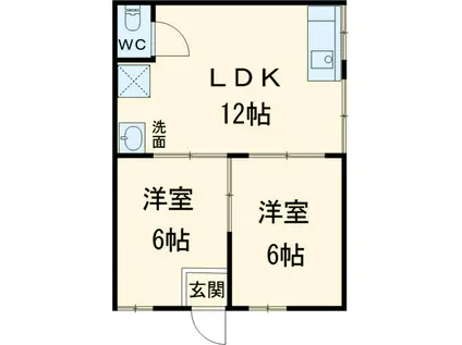 溝沼事務所(2LDK/1階)の間取り写真